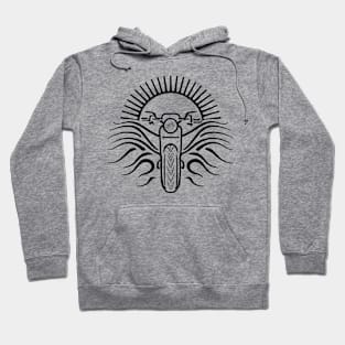 A Motorbike Coming From Sun (Black) Hoodie